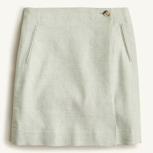 J. CREW | mini wrap skirt in stretch linen blend 22